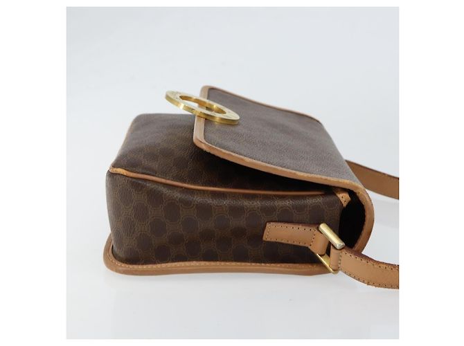 Céline Borsa a spalla circolare in tela Macadam CELINE in pelle PVC marrone oro Auth 153317 D'oro - vista 3