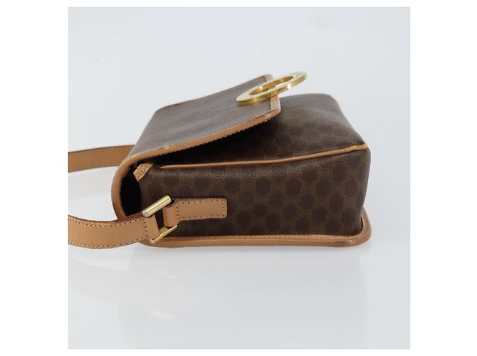 Céline Borsa a spalla circolare in tela Macadam CELINE in pelle PVC marrone oro Auth 153317 D'oro - vista 4