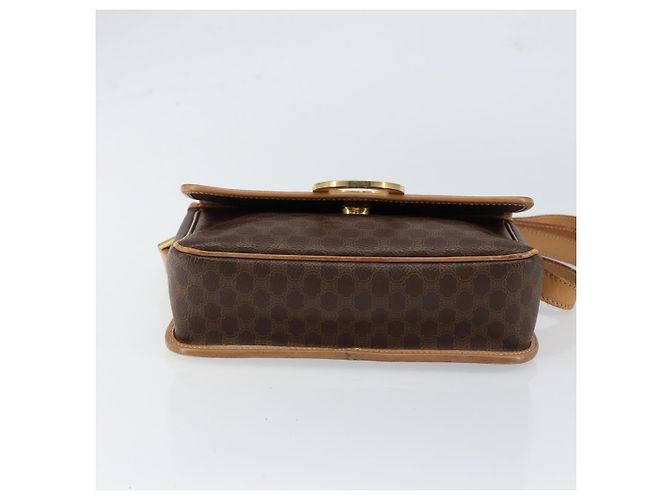 Céline Borsa a spalla circolare in tela Macadam CELINE in pelle PVC marrone oro Auth 153317 D'oro - vista 5