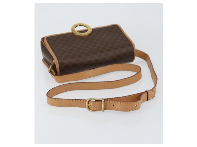 Céline Borsa a spalla circolare in tela Macadam CELINE in pelle PVC marrone oro Auth 153317 D'oro - vista 7