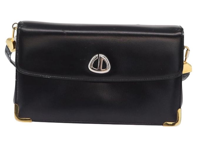 Borsa a Spalla Christian Dior in Pelle Blu Navy Oro Auth BA8402 D'oro - vista 13