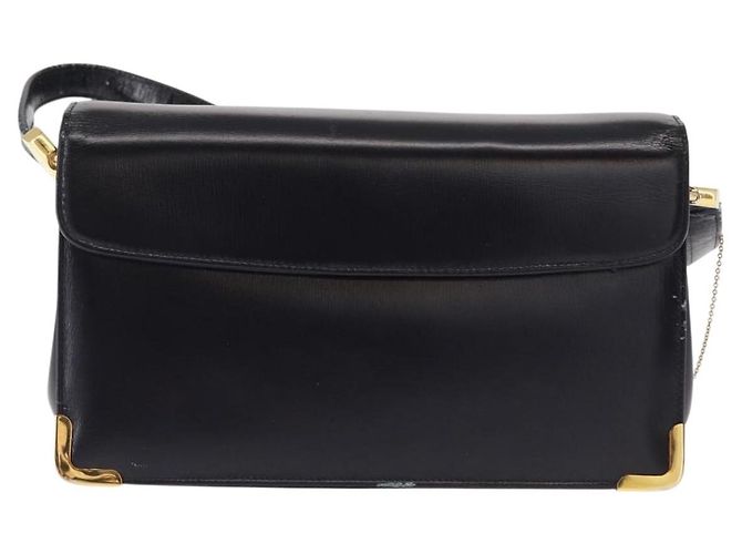 Borsa a Spalla Christian Dior in Pelle Blu Navy Oro Auth BA8402 D'oro - vista 2