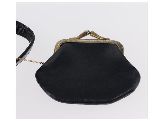 Borsa a Spalla Christian Dior in Pelle Blu Navy Oro Auth BA8402 D'oro - vista 22