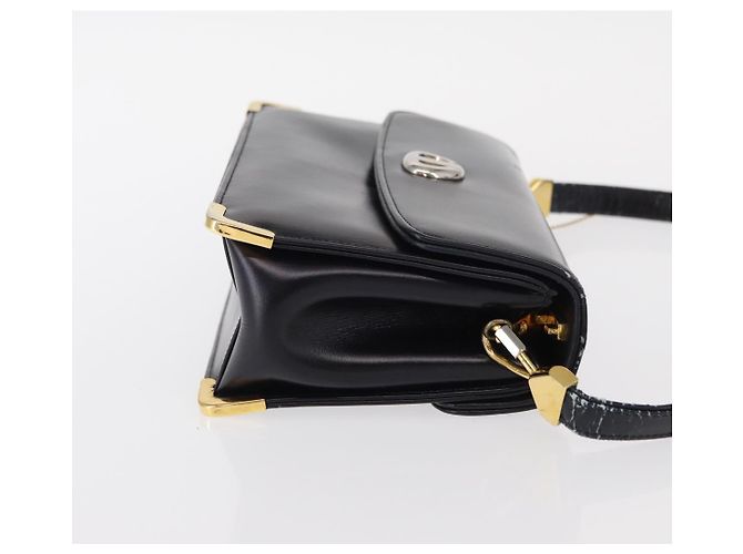 Borsa a Spalla Christian Dior in Pelle Blu Navy Oro Auth BA8402 D'oro - vista 3