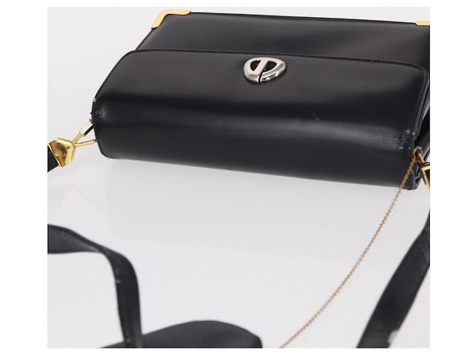 Borsa a Spalla Christian Dior in Pelle Blu Navy Oro Auth BA8402 D'oro - vista 6