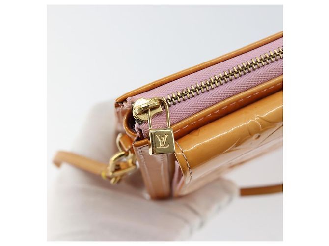 LOUIS VUITTON Pouch Motto Monogram Vernis Rosa Malvavisco M91312 LV Auth gh1342 - vista 18