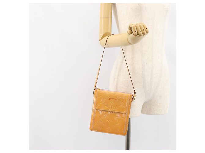 LOUIS VUITTON Pouch Motto Monogram Vernis Rosa Malvavisco M91312 LV Auth gh1342 - vista 22