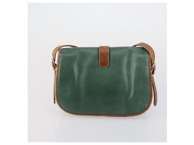 Céline Borsa a mano in pelle CELINE Givenchy 2 pezzi blu navy e verde Auth BA8093 - vista 11