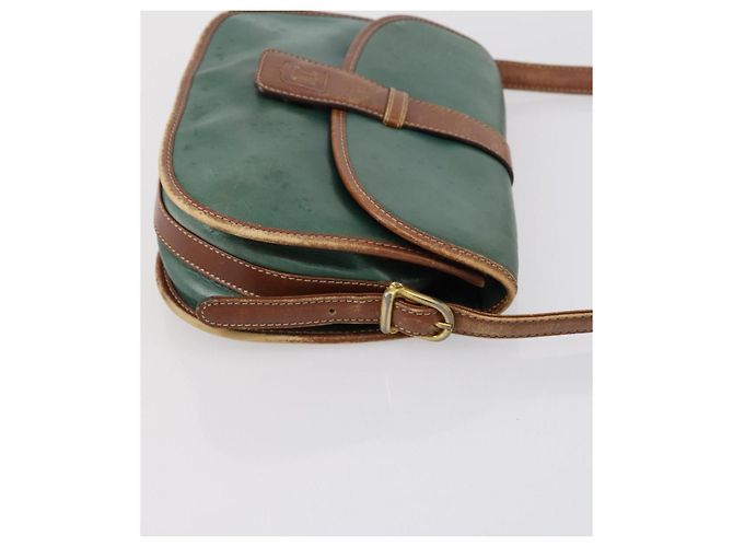 Céline Borsa a mano in pelle CELINE Givenchy 2 pezzi blu navy e verde Auth BA8093 - vista 12