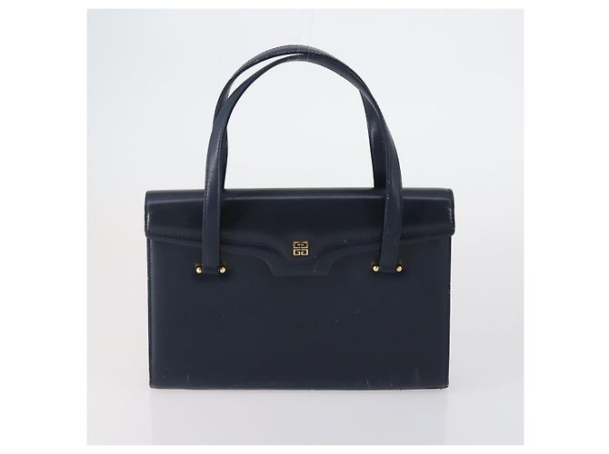 Céline Borsa a mano in pelle CELINE Givenchy 2 pezzi blu navy e verde Auth BA8093 - vista 2