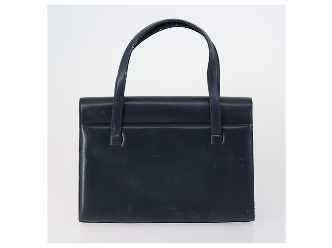 Céline Borsa a mano in pelle CELINE Givenchy 2 pezzi blu navy e verde Auth BA8093 - vista 3