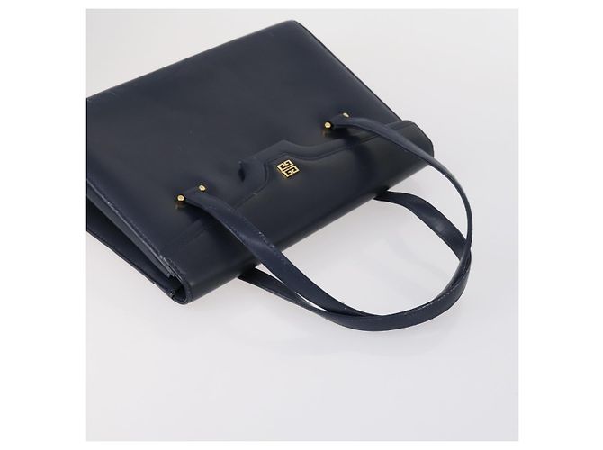 Céline Borsa a mano in pelle CELINE Givenchy 2 pezzi blu navy e verde Auth BA8093 - vista 5