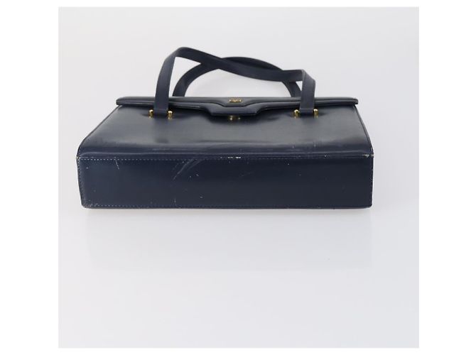 Céline Borsa a mano in pelle CELINE Givenchy 2 pezzi blu navy e verde Auth BA8093 - vista 7