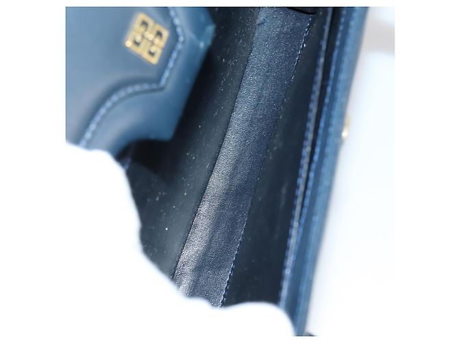 Céline Borsa a mano in pelle CELINE Givenchy 2 pezzi blu navy e verde Auth BA8093 - vista 9