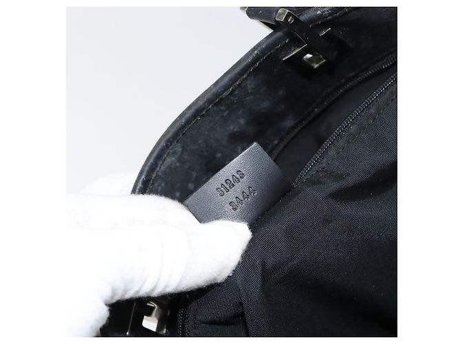 GUCCI GG Canvas Shoulder Bag Black Silver 31243 Auth 148685 Silvery - view 12