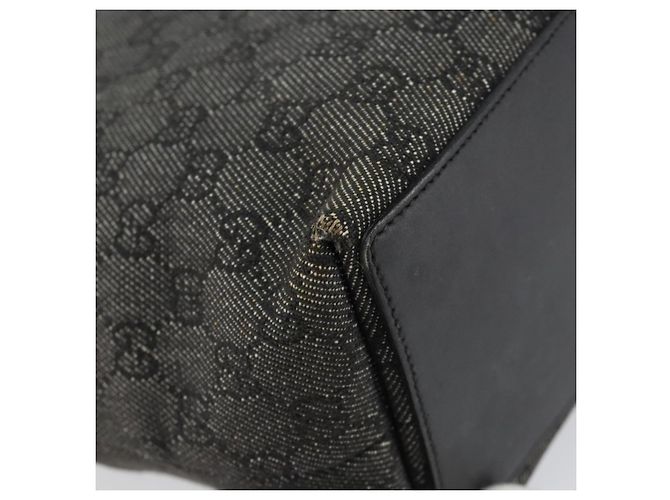 GUCCI GG Canvas Shoulder Bag Black Silver 31243 Auth 148685 Silvery - view 16