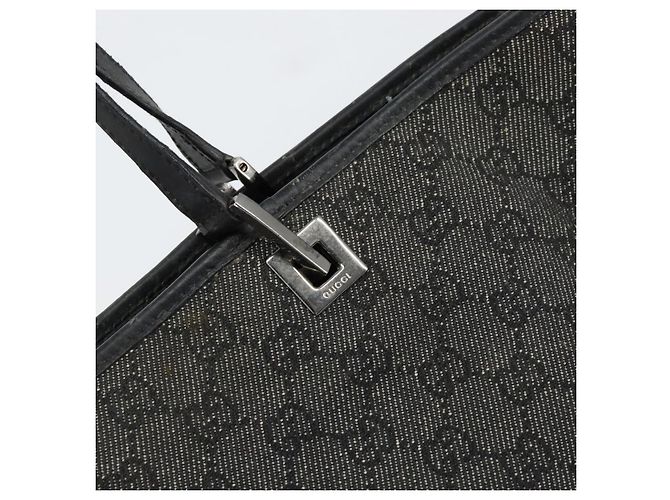 GUCCI GG Canvas Shoulder Bag Black Silver 31243 Auth 148685 Silvery - view 17