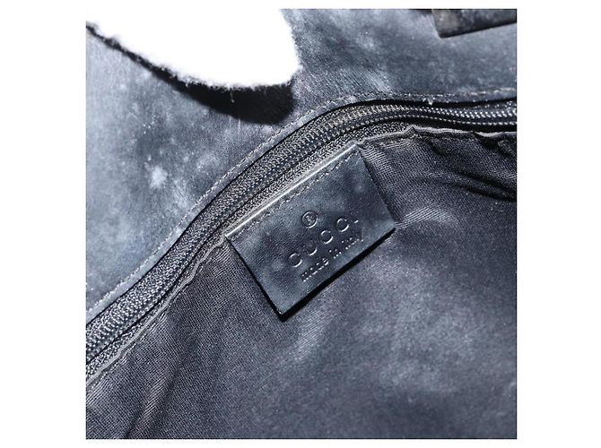 GUCCI GG Canvas Shoulder Bag Black Silver 31243 Auth 148685 Silvery - view 18