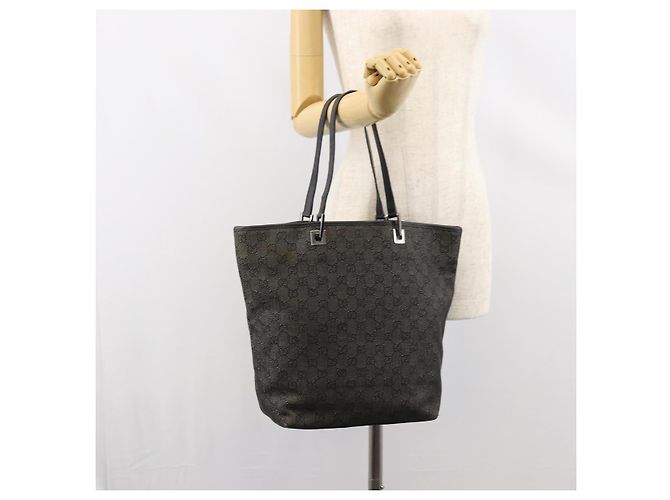 GUCCI GG Canvas Shoulder Bag Black Silver 31243 Auth 148685 Silvery - view 23