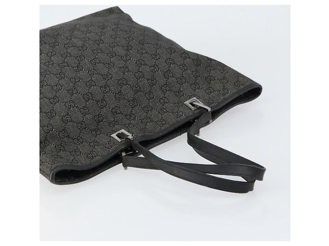 GUCCI GG Canvas Shoulder Bag Black Silver 31243 Auth 148685 Silvery - view 6