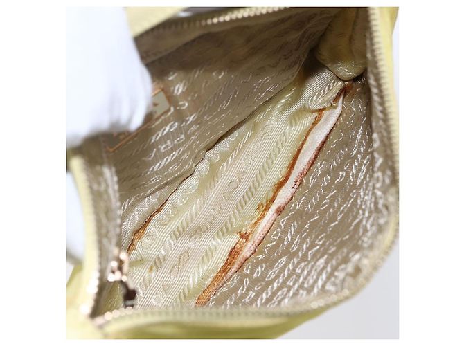 PRADA Accessory Pouch Nylon Yellow Gold Auth 152259 Golden - view 10