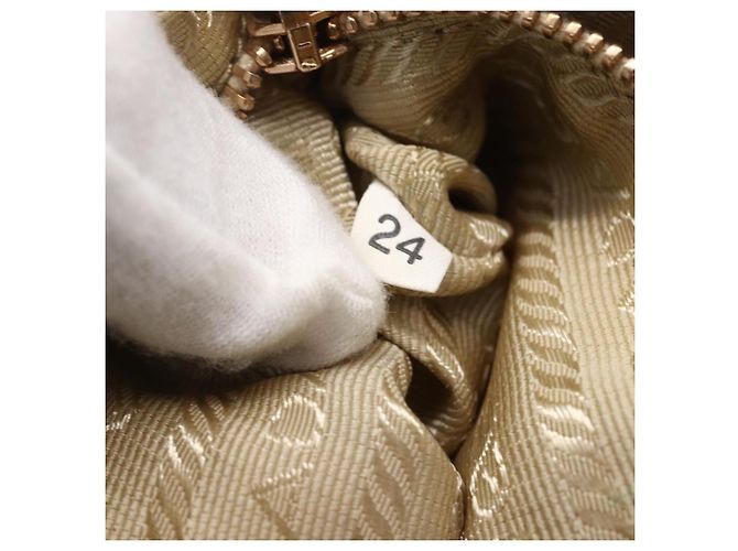 PRADA Accessory Pouch Nylon Yellow Gold Auth 152259 Golden - view 12