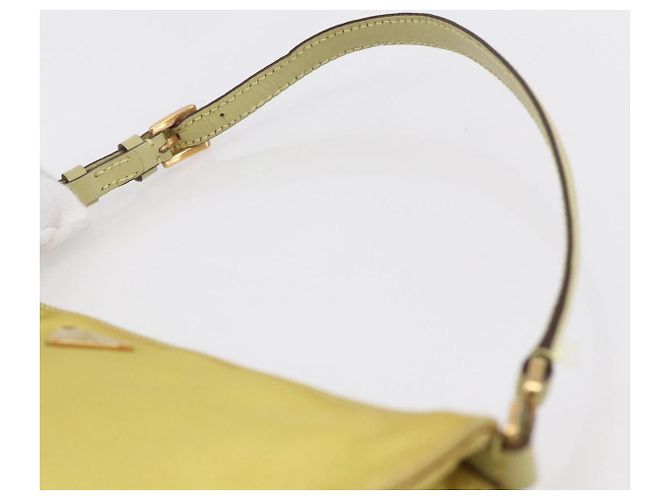 PRADA Accessory Pouch Nylon Yellow Gold Auth 152259 Golden - view 14