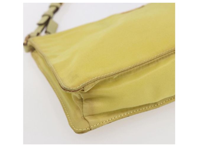 PRADA Accessory Pouch Nylon Yellow Gold Auth 152259 Golden - view 16