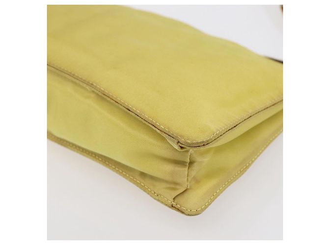 PRADA Accessory Pouch Nylon Yellow Gold Auth 152259 Golden - view 17