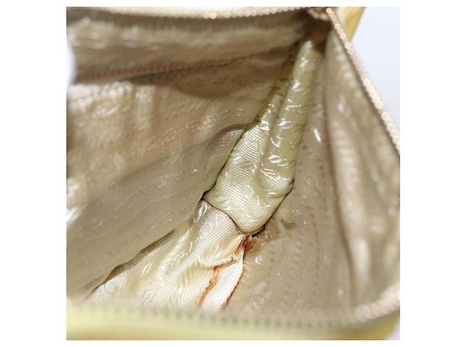 PRADA Accessory Pouch Nylon Yellow Gold Auth 152259 Golden - view 22