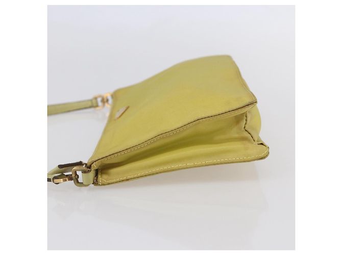 PRADA Accessory Pouch Nylon Yellow Gold Auth 152259 Golden - view 3