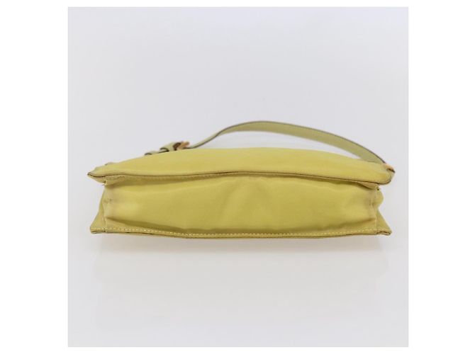 PRADA Accessory Pouch Nylon Yellow Gold Auth 152259 Golden - view 5