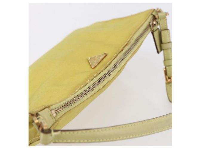 PRADA Accessory Pouch Nylon Yellow Gold Auth 152259 Golden - view 6
