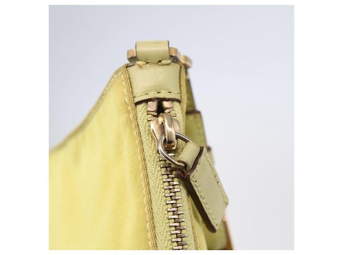 PRADA Accessory Pouch Nylon Yellow Gold Auth 152259 Golden - view 9