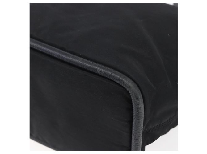 Céline Borsa a Spalla CELINE Nylon Nero Oro Auth 152231 D'oro - vista 12