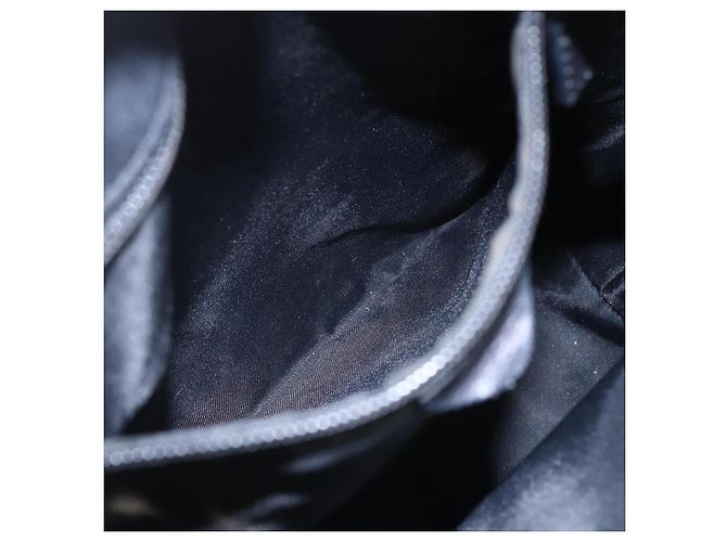 Céline Borsa a Spalla CELINE Nylon Nero Oro Auth 152231 D'oro - vista 19