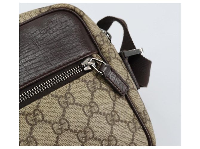 Borsa a Spalla GG Supreme in PVC Beige e Argento di GUCCI 114291 Auth yk19871 - vista 14