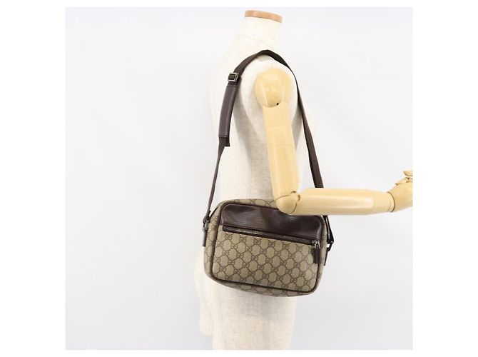 Borsa a Spalla GG Supreme in PVC Beige e Argento di GUCCI 114291 Auth yk19871 - vista 24