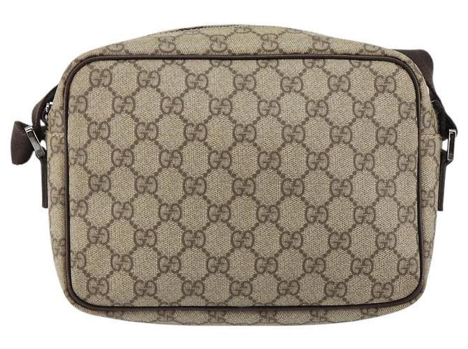 Borsa a Spalla GG Supreme in PVC Beige e Argento di GUCCI 114291 Auth yk19871 - vista 3