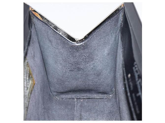 Salvatore Ferragamo Tote Bag Emaille Schwarz Silber Auth BA8395 - Ansicht 18