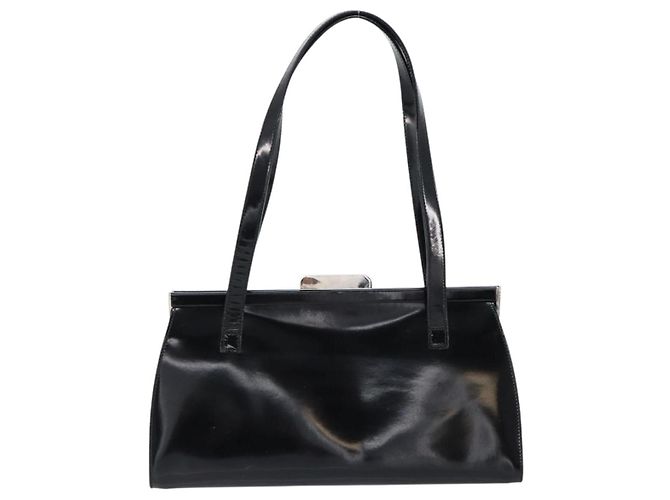 Salvatore Ferragamo Tote Bag Emaille Schwarz Silber Auth BA8395 - Ansicht 3