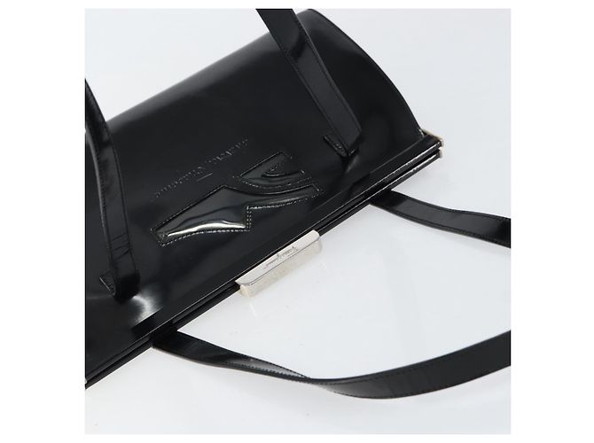 Salvatore Ferragamo Tote Bag Emaille Schwarz Silber Auth BA8395 - Ansicht 6