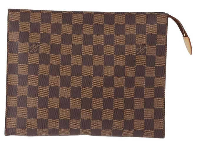LOUIS VUITTON Poche Toilette 26 Damier Ebene N47543 Auth LV 154300 - vista 13