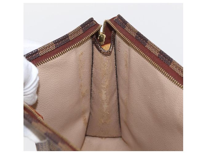 LOUIS VUITTON Poche Toilette 26 Damier Ebene N47543 Auth LV 154300 - vista 18