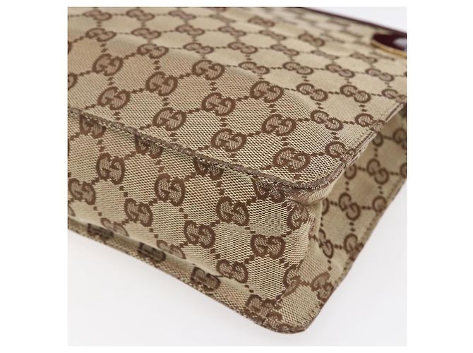 Borsa a Spalla GG Canvas Gucci Beige Oro 120841 Auth 153898 D'oro - vista 10