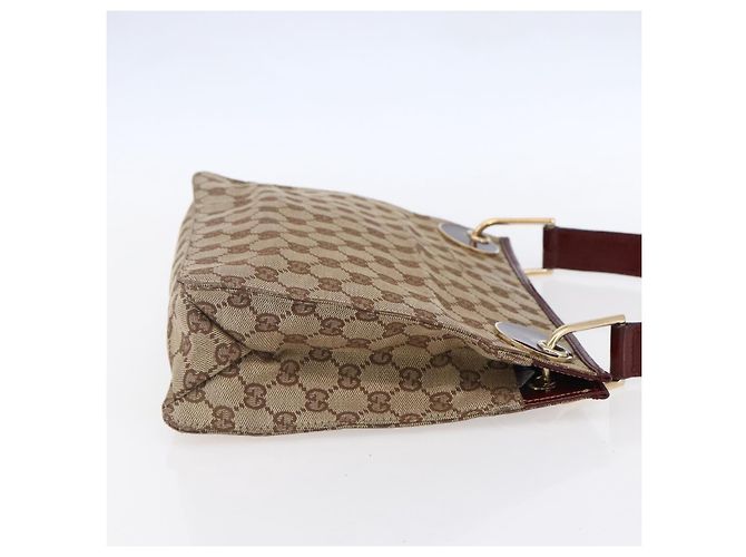 Borsa a Spalla GG Canvas Gucci Beige Oro 120841 Auth 153898 D'oro - vista 5