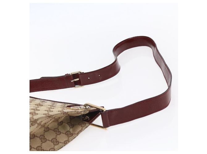 Borsa a Spalla GG Canvas Gucci Beige Oro 120841 Auth 153898 D'oro - vista 8