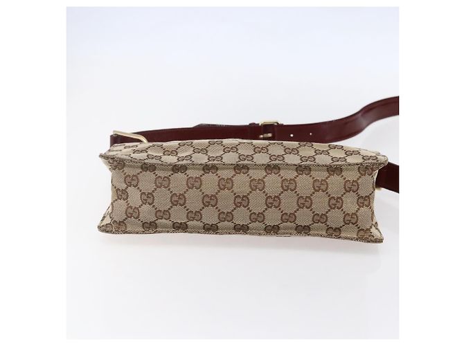 Borsa a Spalla GG Canvas Gucci Beige Oro 120841 Auth 153898 D'oro - vista 9