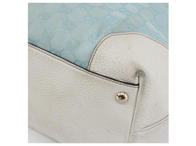 GUCCI GG Canvas Tote Bag Outlet Hellblau 263345 Auth 153956 - Ansicht 12