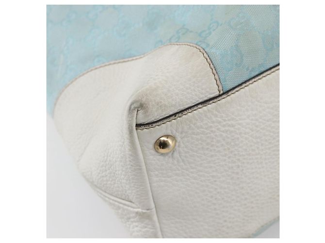 GUCCI GG Canvas Tote Bag Outlet Hellblau 263345 Auth 153956 - Ansicht 13